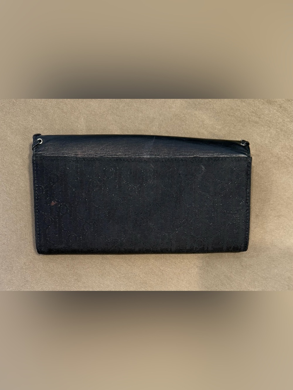 Authentic Christian Dior Black Leather Jacquard Heart-Accent Women's Wallet - Picture 4 of 5